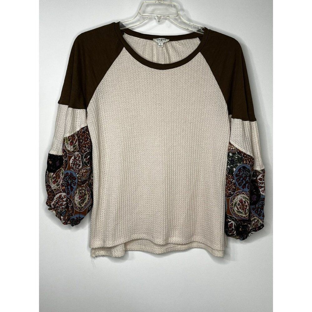 Umgee USA Long Bishop Sleeve Boho Top Women's Small